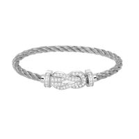 [Luna Brilliance]CHANCE LARGE 8 FIGURE BUCKLE FULL DIAMOND BRACELET SILVER