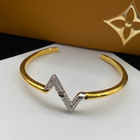 [Luna Brilliance]VOLTE UPSITE DOWN DIAMOND GOLD OPEN BRACELET