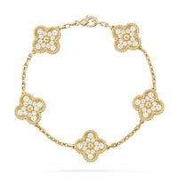 [Luna Brilliance] CLOVER 5 MOTIF FULL DIAMOND BRACELET COLLECTION