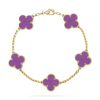 [Luna Brilliance] CLOVER 5 MOTIF VIOLET BRACELET COLLECTION