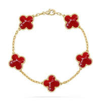 [Luna Brilliance]CLOVER 5 MOTIF RED PATTERN BRACELET COLLECTION
