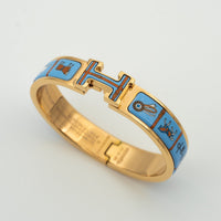 [Luna Brilliance]H PINK GOLD BRACELET BLUE CERAMIC