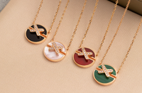 [Luna Brilliance]JEUX DE PINK GOLD DIAMOND NECKLACE