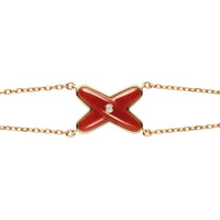 [Luna Brilliance]JEUX BRACELET CARNELIAN PINK GOLD 1 DIAMOND