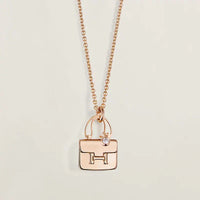 [Luna Brilliance]AMULETTE PEDANT ROSE GOLD NECKLACE