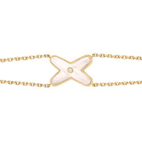 [Luna Brilliance]JEUX BRACELET WHITE MOP GOLD 1 DIAMOND
