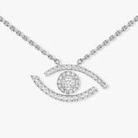 [Luna Brilliance]Pave_ Diamond Necklace Lucky Eye