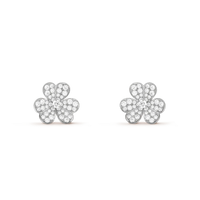 [Luna Brilliance]FRIVOLE SILVER FLOWER DIAMOND EARRINGS