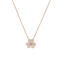 [Luna Brilliance]FRIVOLE ROSE GOLD FLOWER DIAMOND NECKLACE