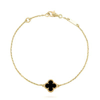 [Luna Brilliance]CLOVER ONYX SINGLE FLOWER BRACELET